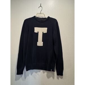 BRUZER Mens T Navy Blue Knit College Collegiate Navy Size Small Pullover Sweater